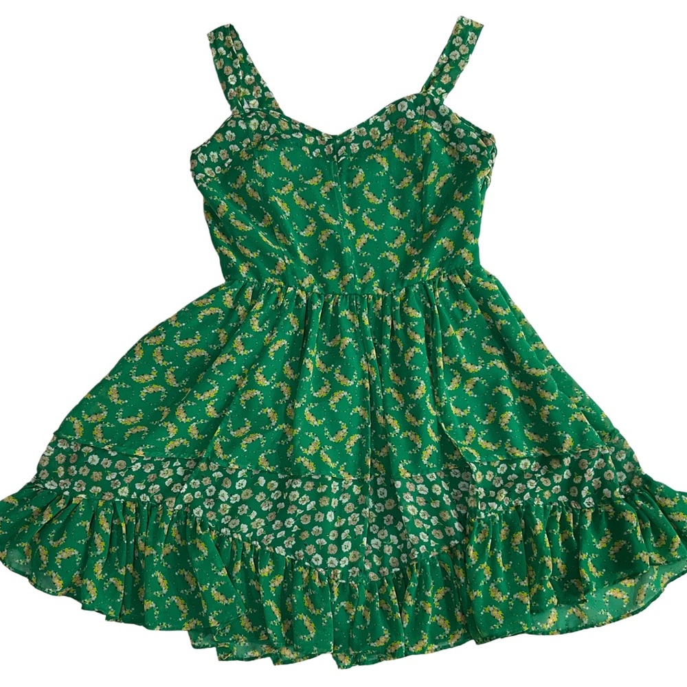 LC Lauren Conrad spring/summer Green Floral Sun Dress